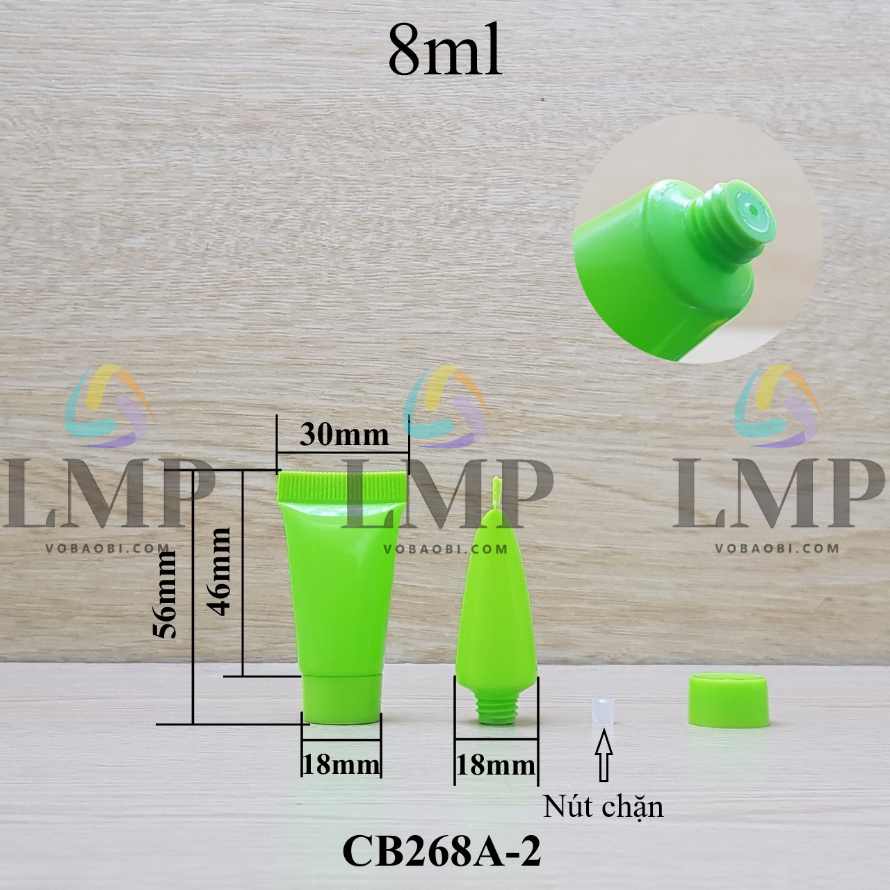 Tuýp nhựa miệng tuýp 5mm nắp vặn 8ml
