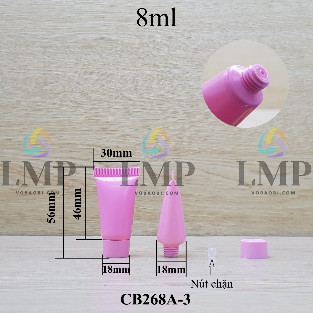 Tuýp nhựa miệng tuýp 5mm nắp vặn 8ml