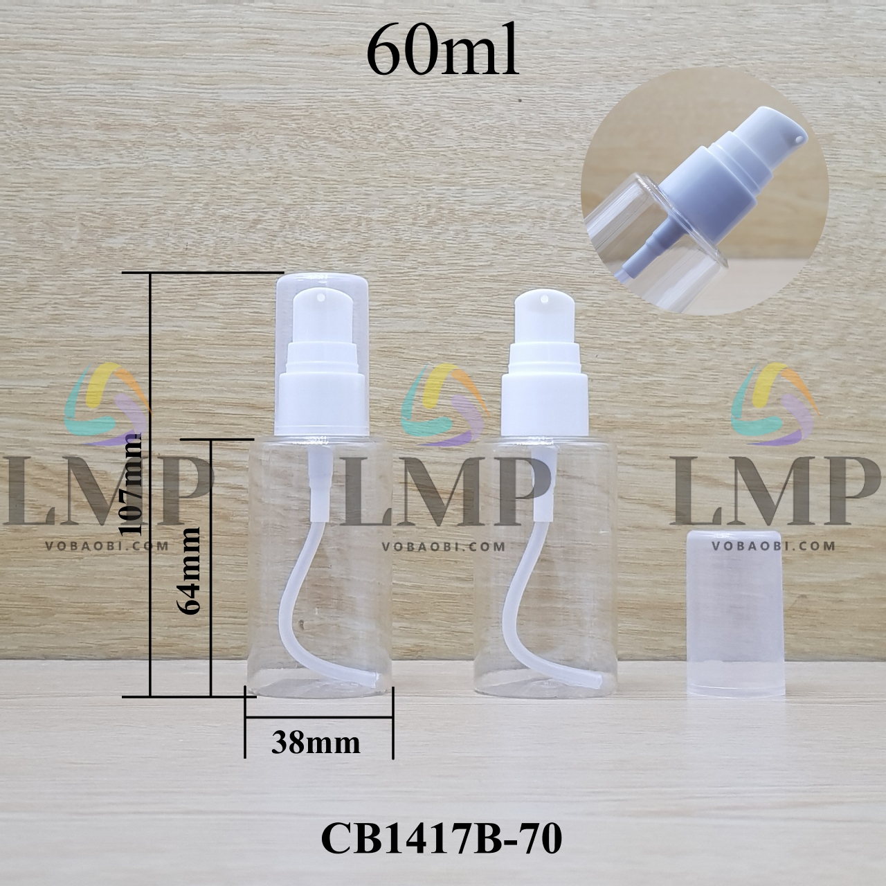Chai PETG vai ngang đầu xịt giọt 1 viền