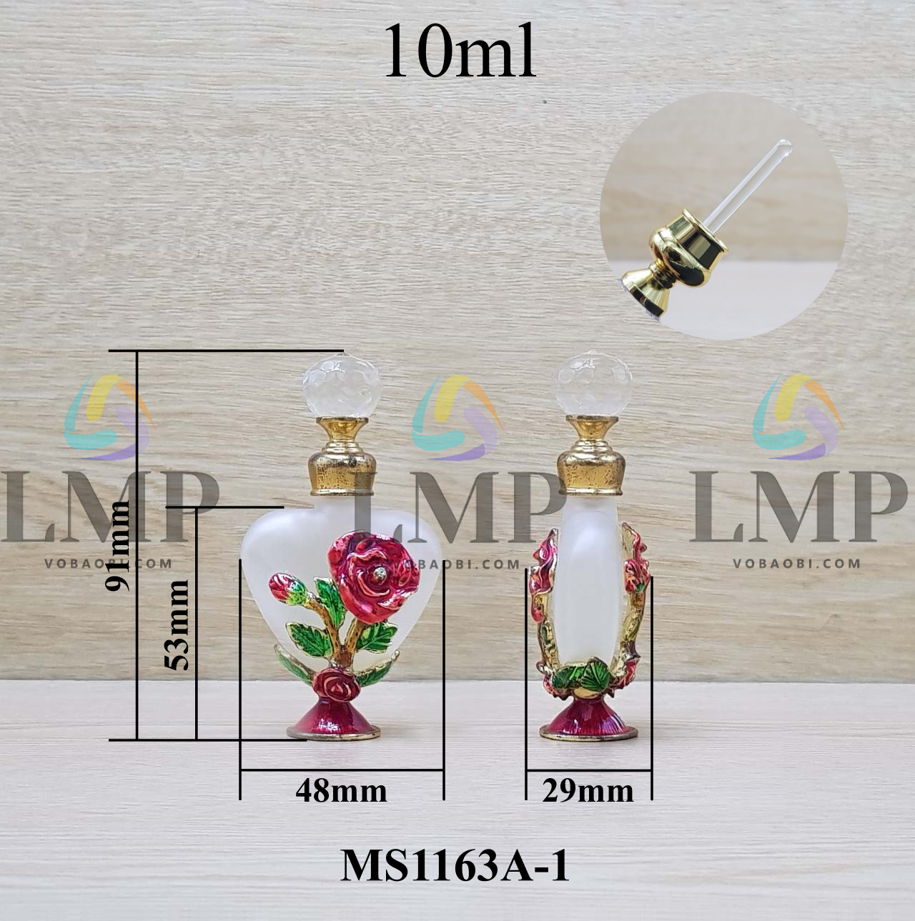 Chai Dubai tim hình hoa 10ml