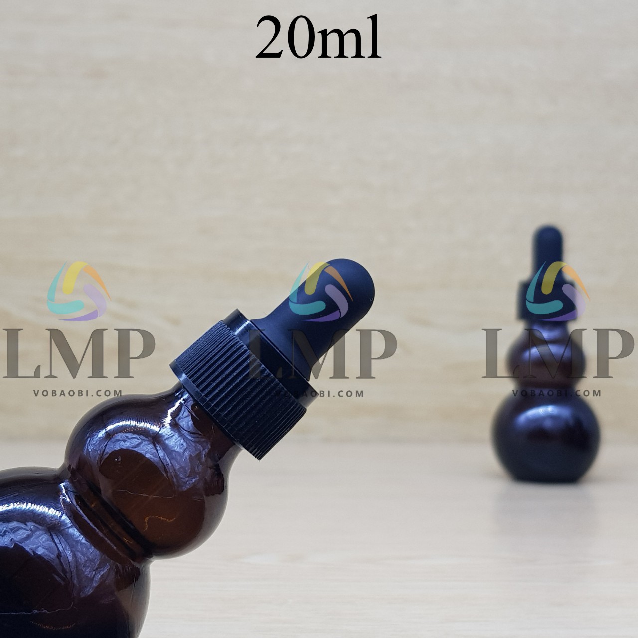 Chai hồ lô nắp bóp khoen nhựa sọc 20ml