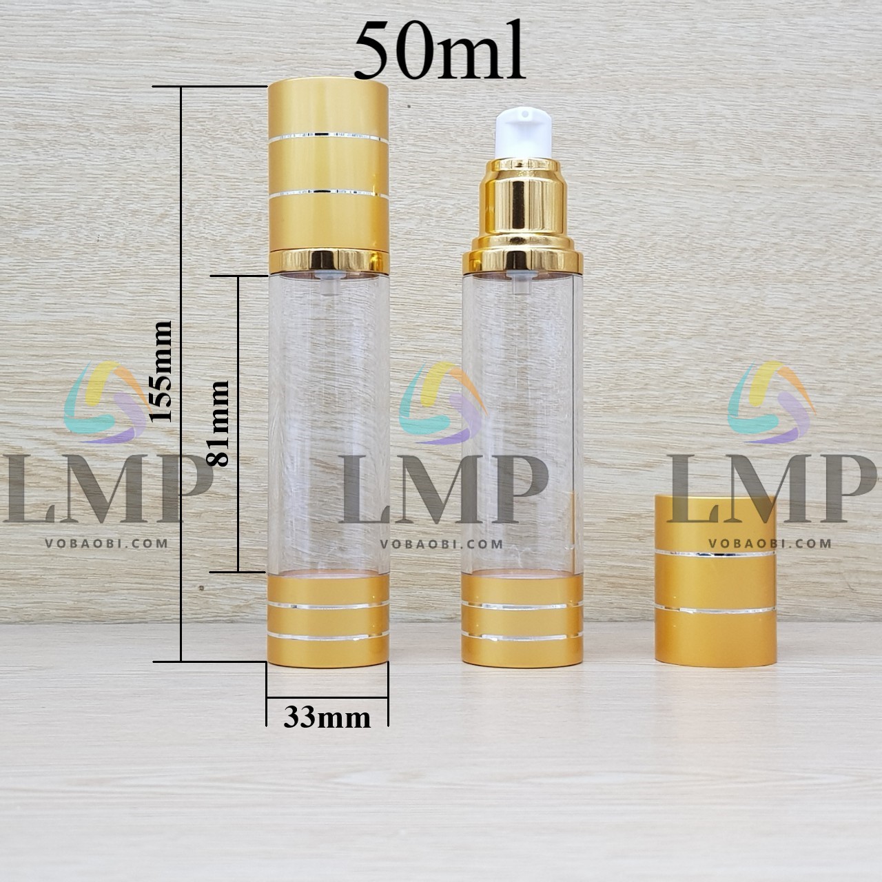 Chai hck thân trong nắp 2 viền