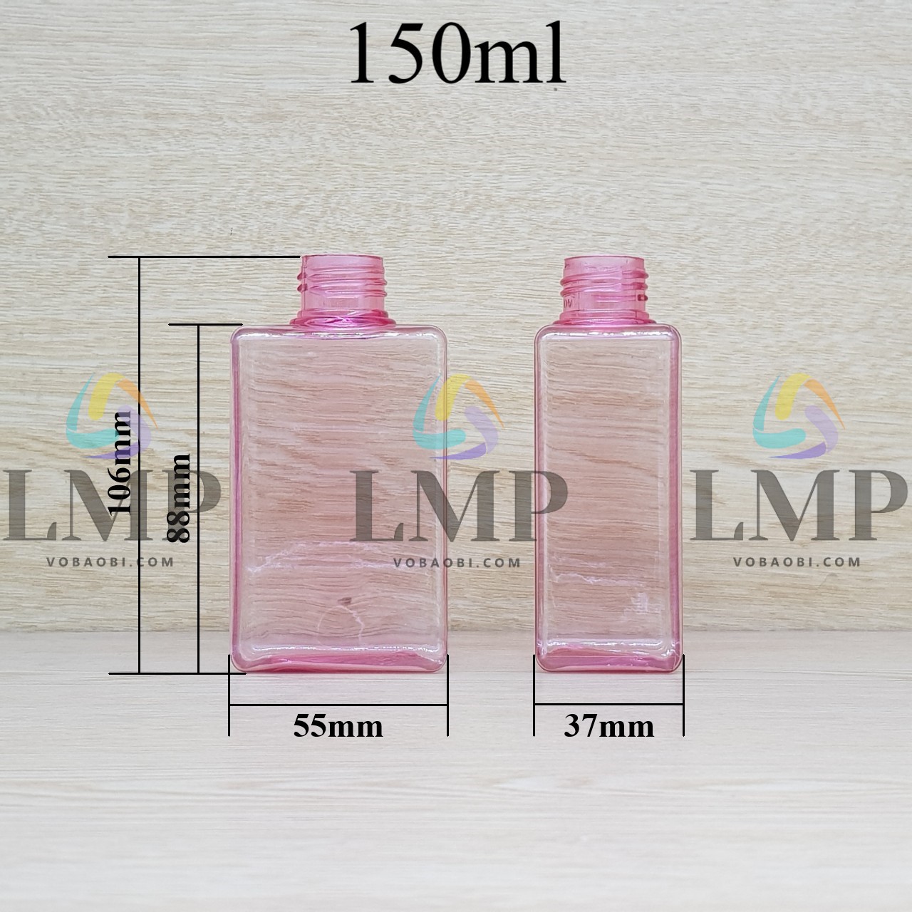 Chai lotion vuông cổ Ø24, Ø33