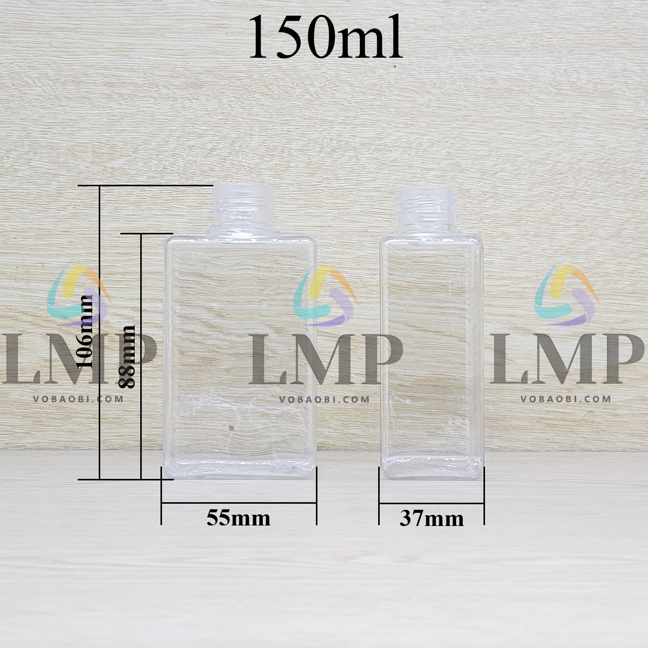 Chai lotion vuông cổ Ø24, Ø33