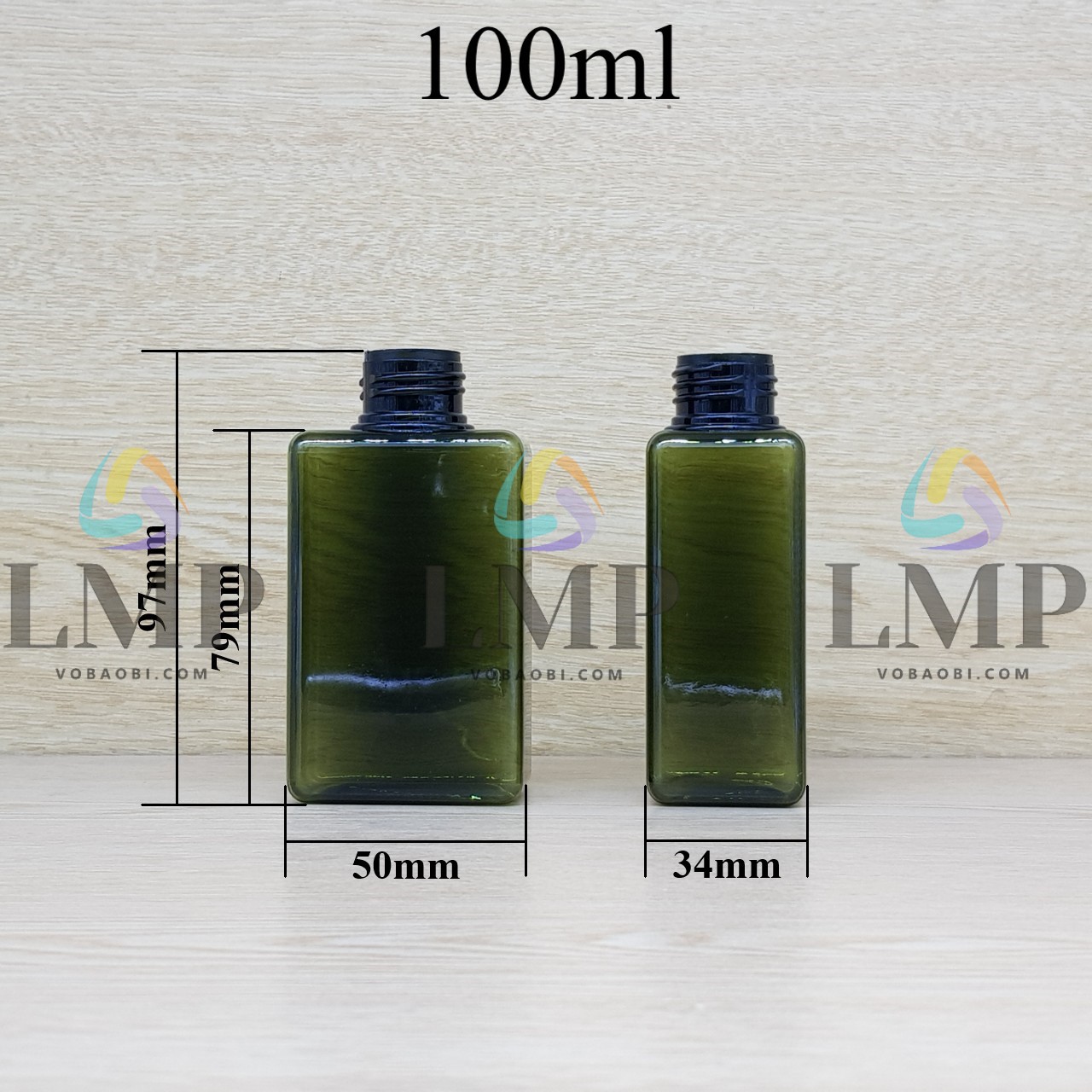 Chai lotion vuông cổ Ø24, Ø33