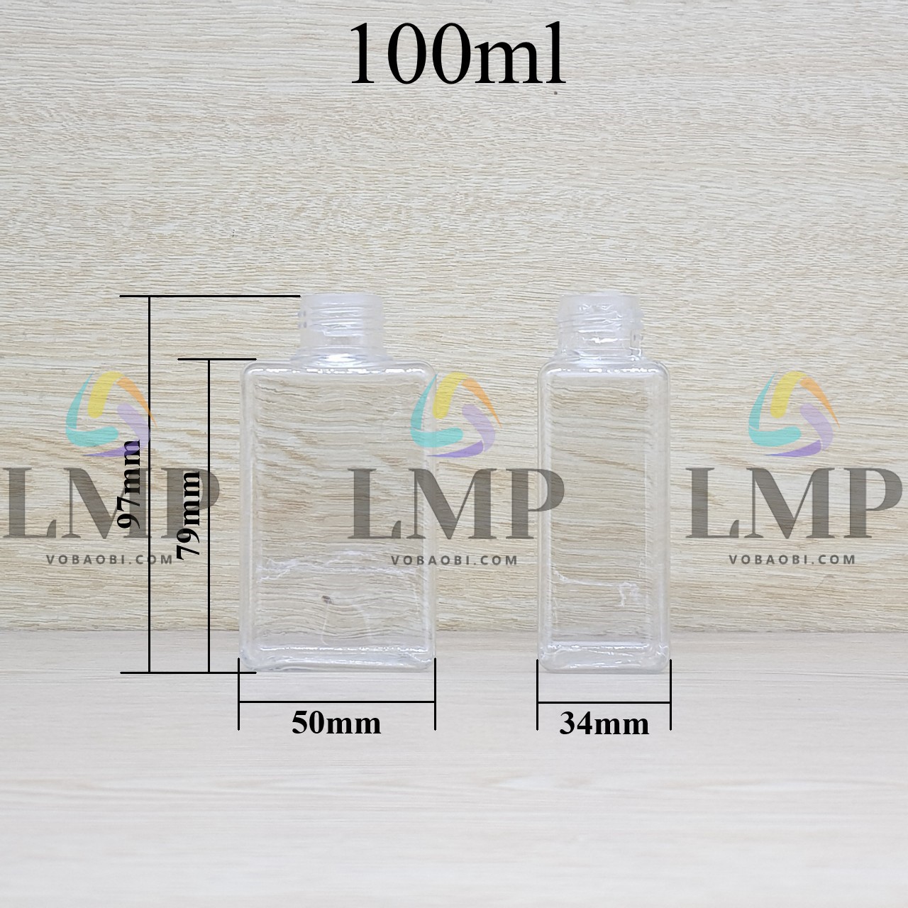 Chai lotion vuông cổ Ø24, Ø33