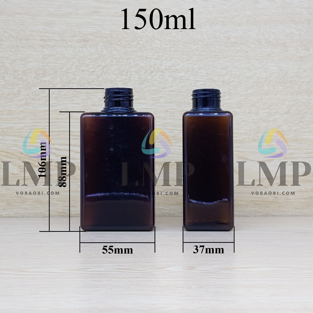 Chai lotion vuông cổ Ø24, Ø33