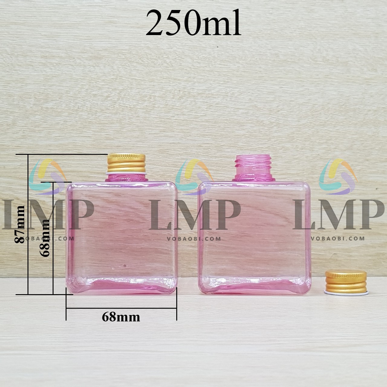 Chai lotion vuông nắp nhôm cuốn biên