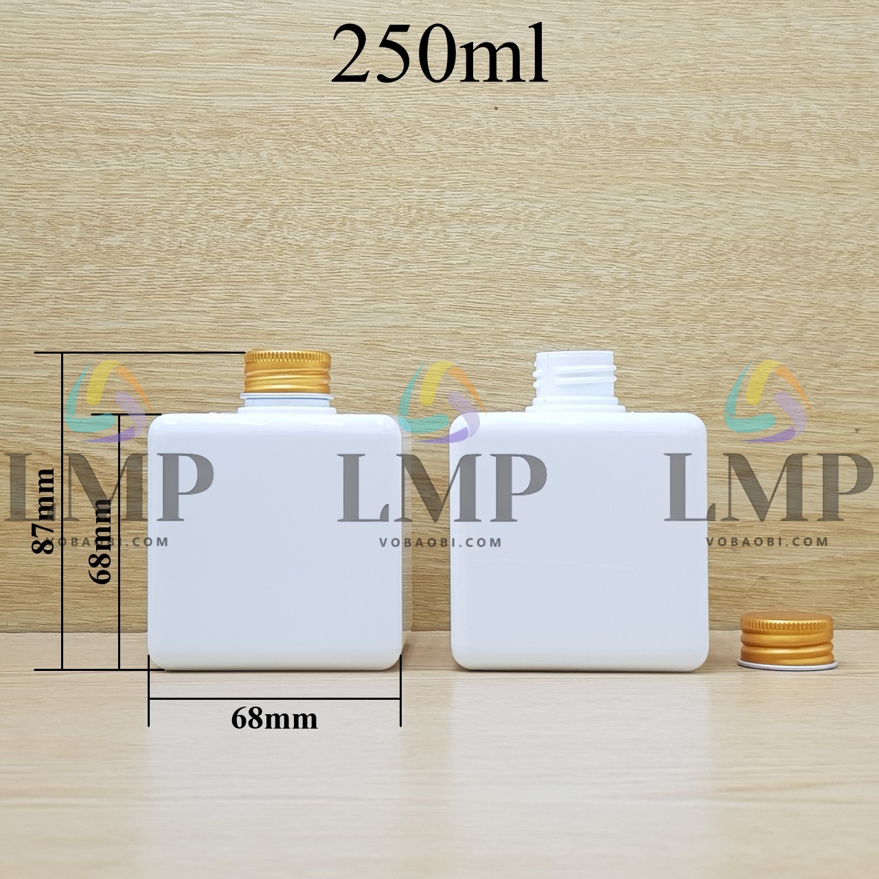 Chai lotion vuông nắp nhôm cuốn biên