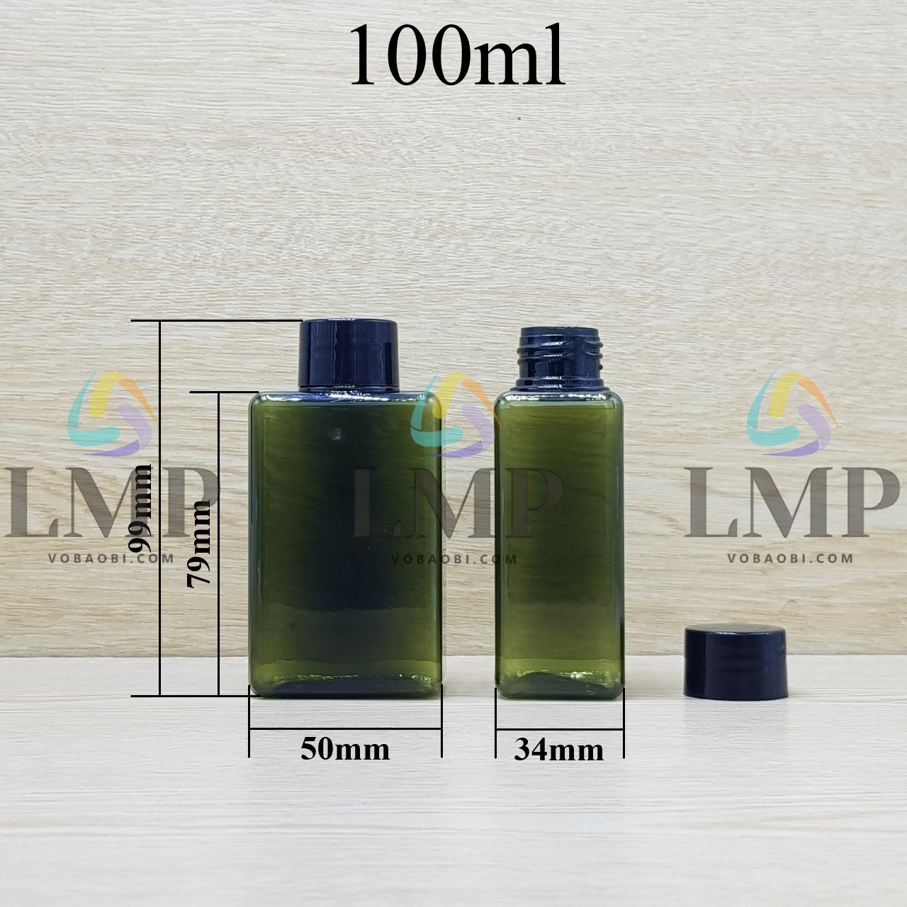 Chai lotion vuông nắp vặn trơn