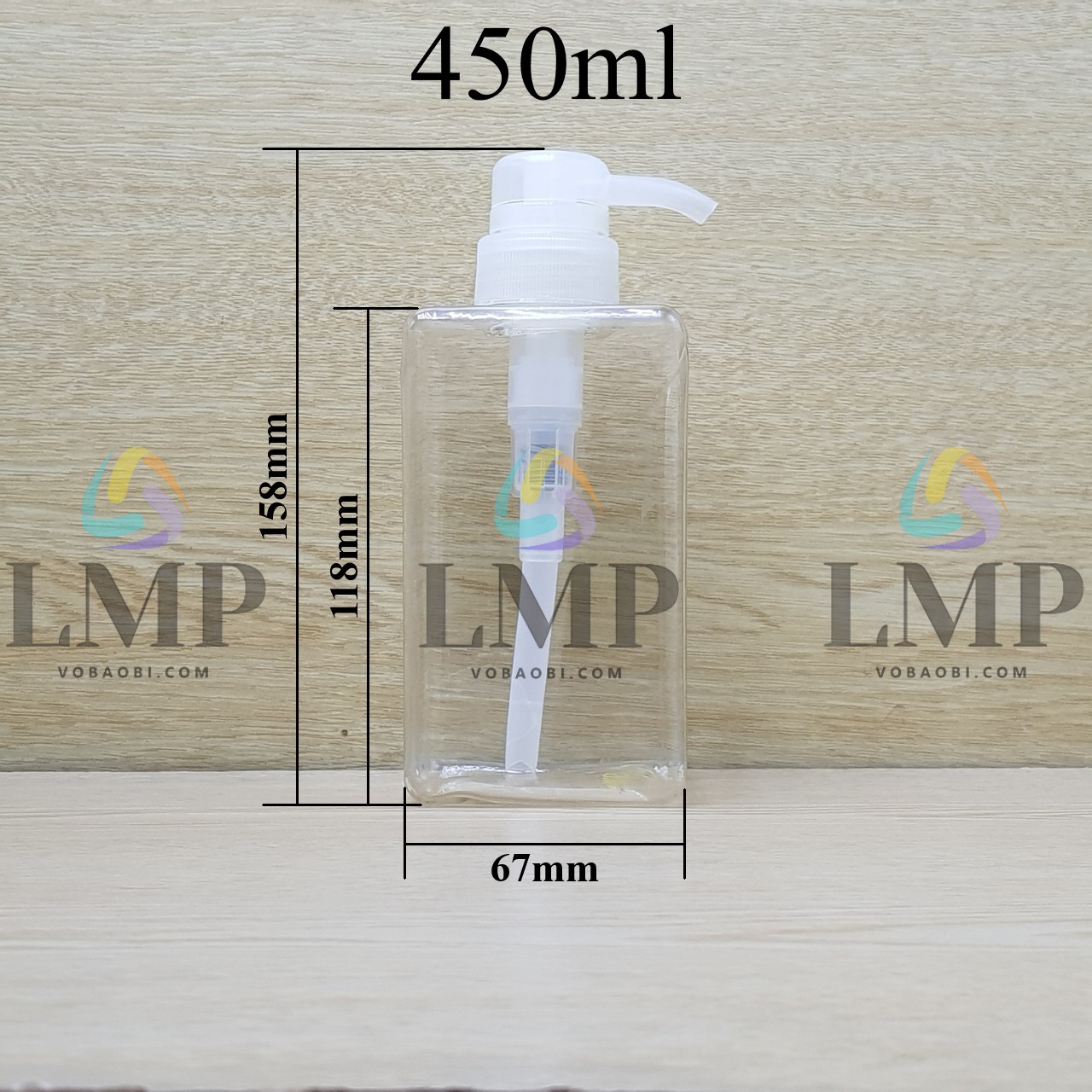 Chai lotion vuông vòi dài