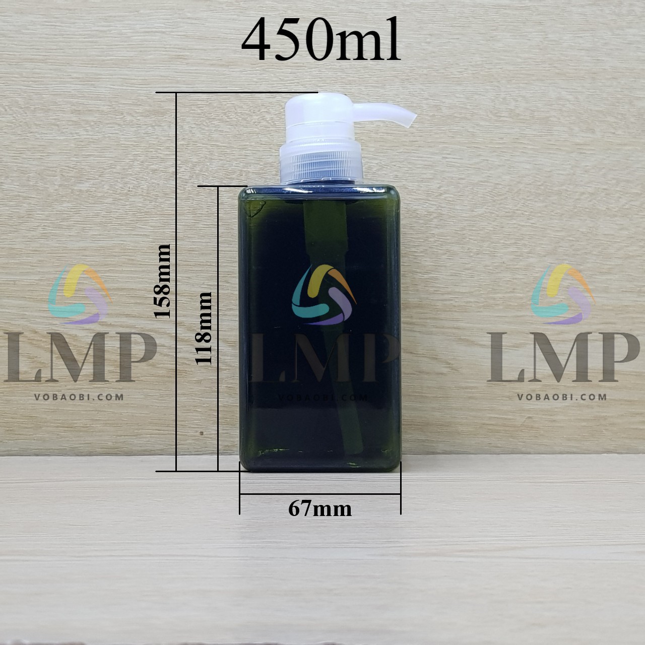 Chai lotion vuông vòi dài