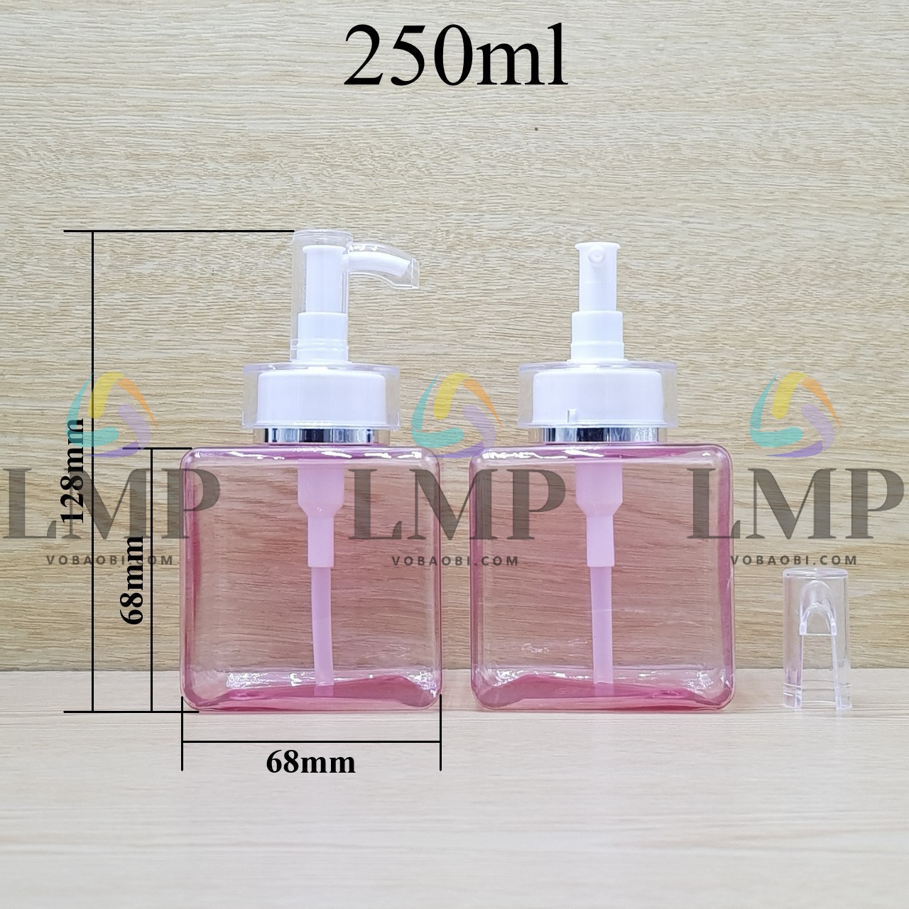 Chai lotion vuông đầu vòi voi