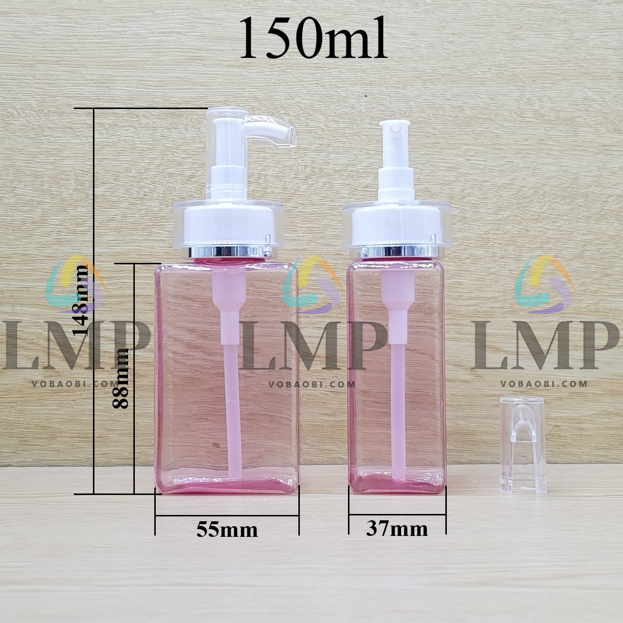 Chai lotion vuông đầu vòi voi