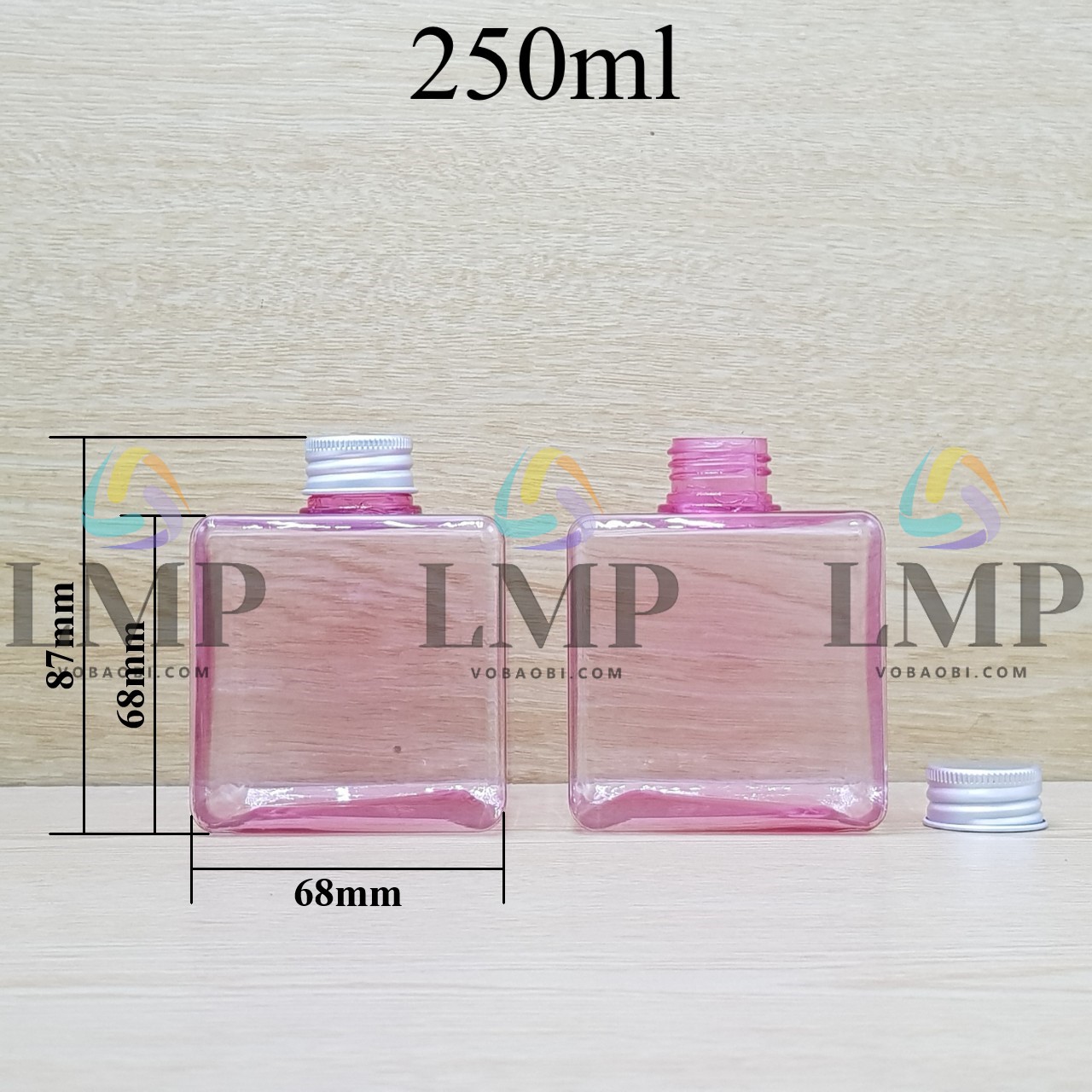 Chai lotion vuông nắp nhôm cuốn biên