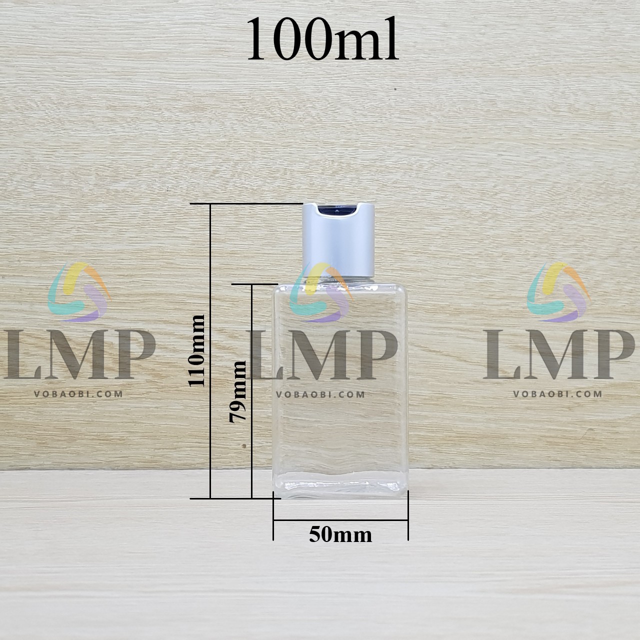 Chai lotion vuông nắp nhấn xi