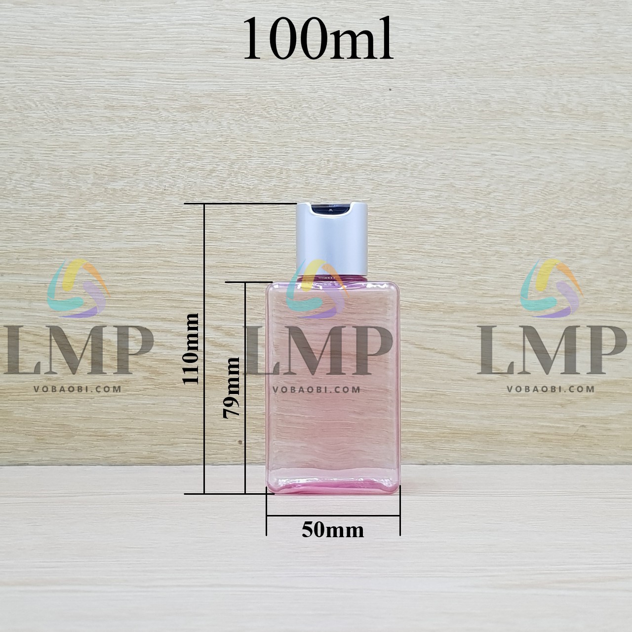 Chai lotion vuông nắp nhấn xi
