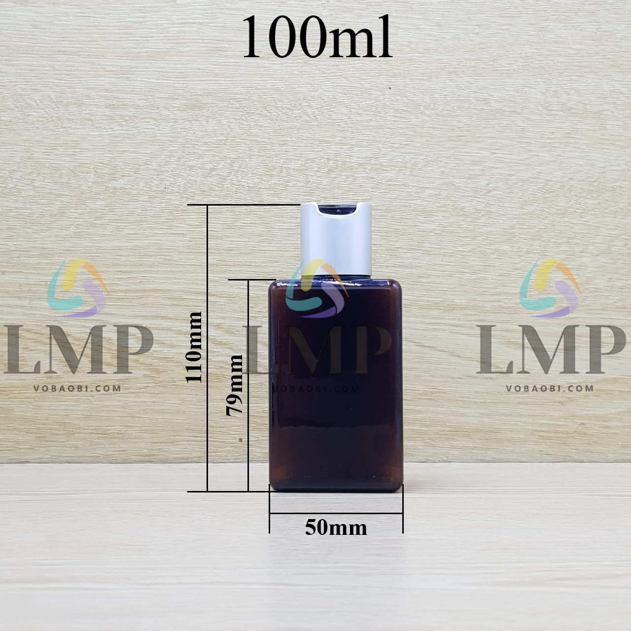 Chai lotion vuông nắp nhấn xi