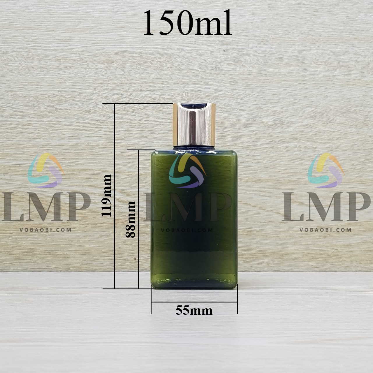 Chai lotion vuông nắp nhấn xi