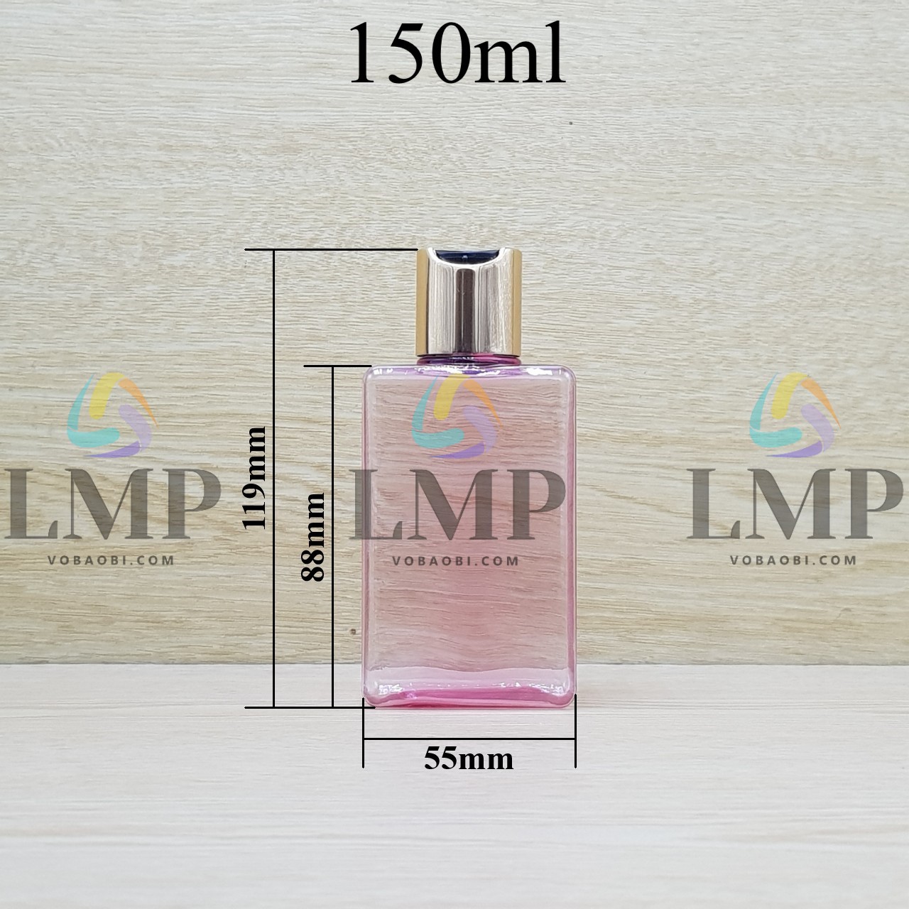 Chai lotion vuông nắp nhấn xi