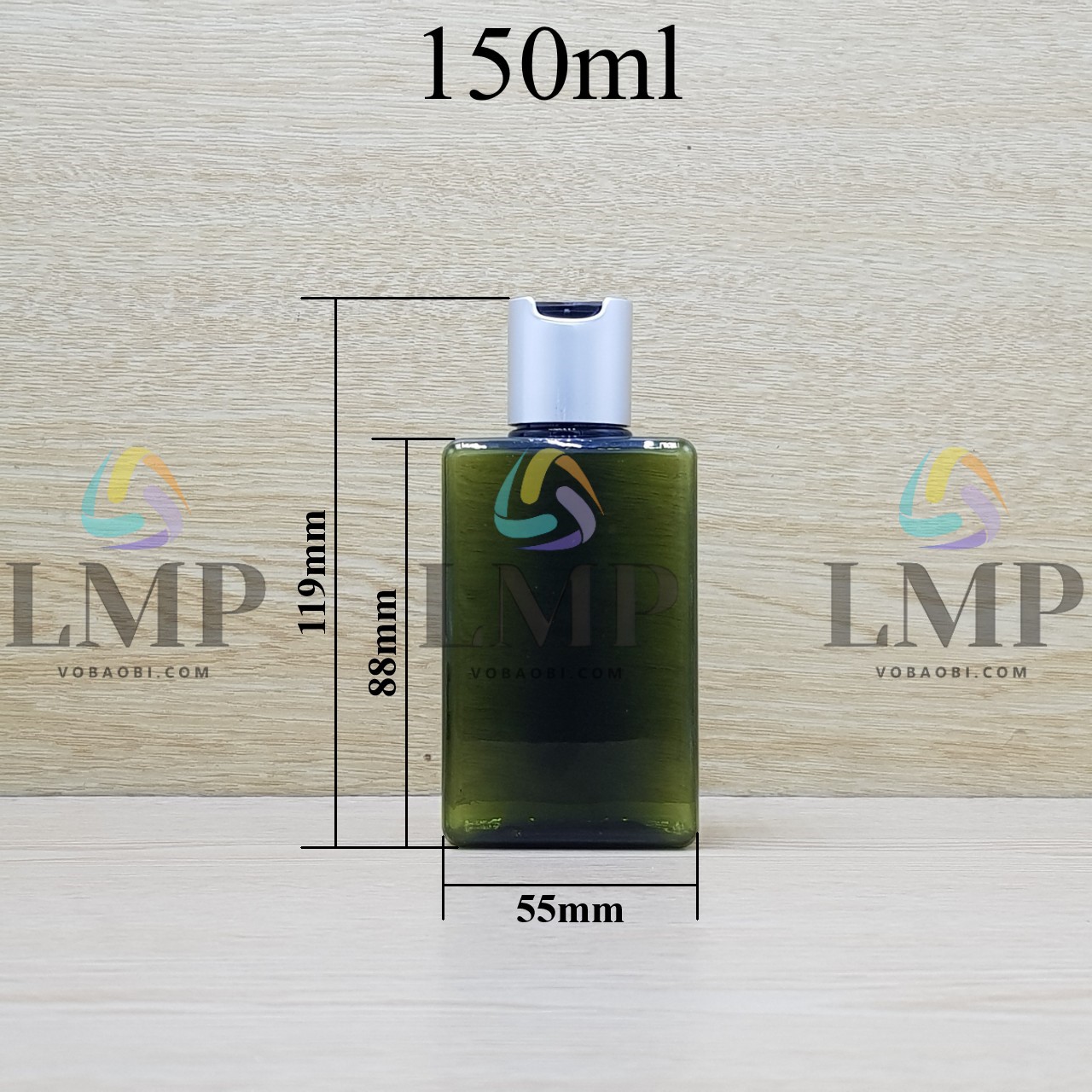 Chai lotion vuông nắp nhấn xi