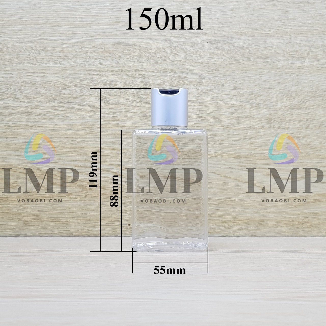 Chai lotion vuông nắp nhấn xi