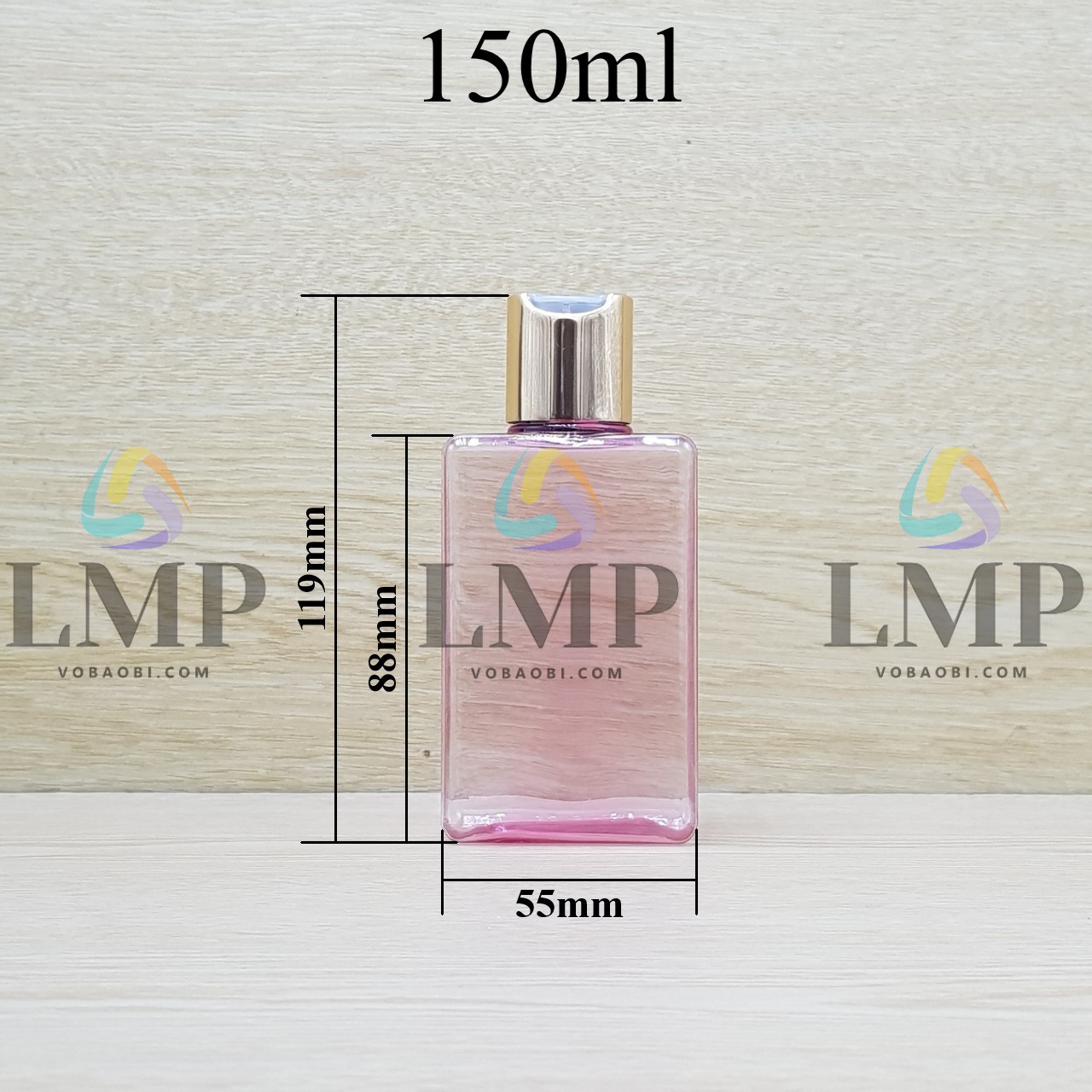 Chai lotion vuông nắp nhấn xi