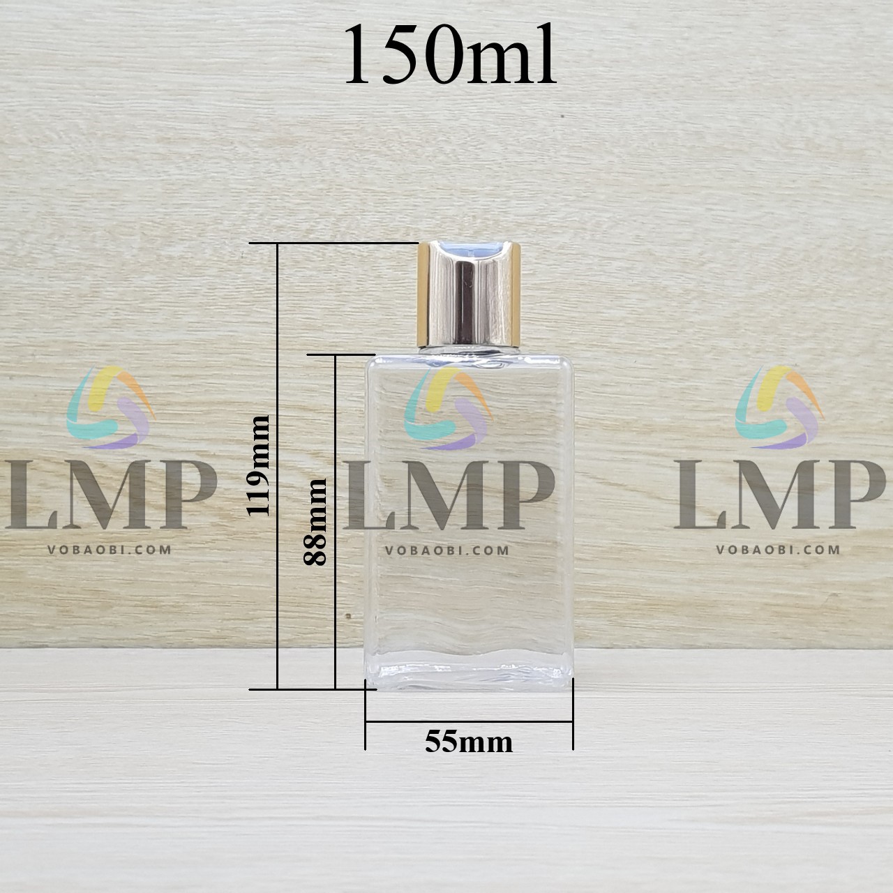 Chai lotion vuông nắp nhấn xi
