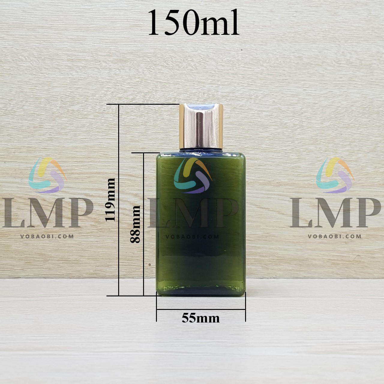 Chai lotion vuông nắp nhấn xi