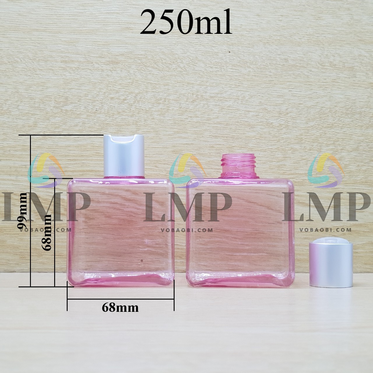 Chai lotion vuông nắp nhấn xi