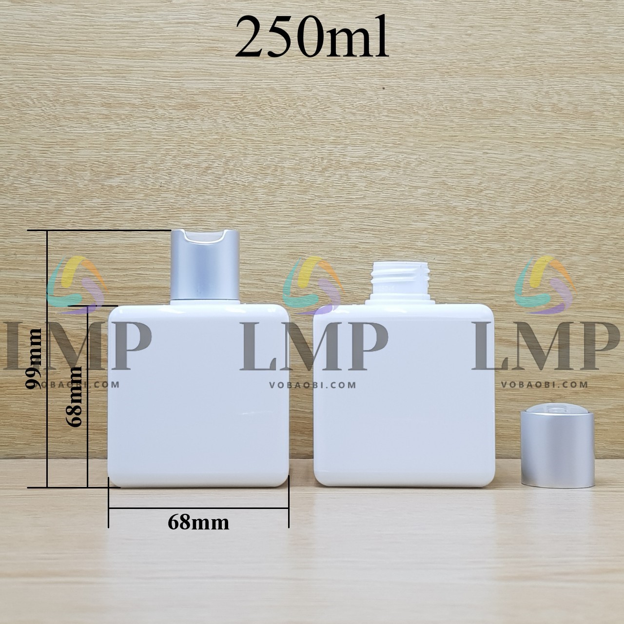 Chai lotion vuông nắp nhấn xi