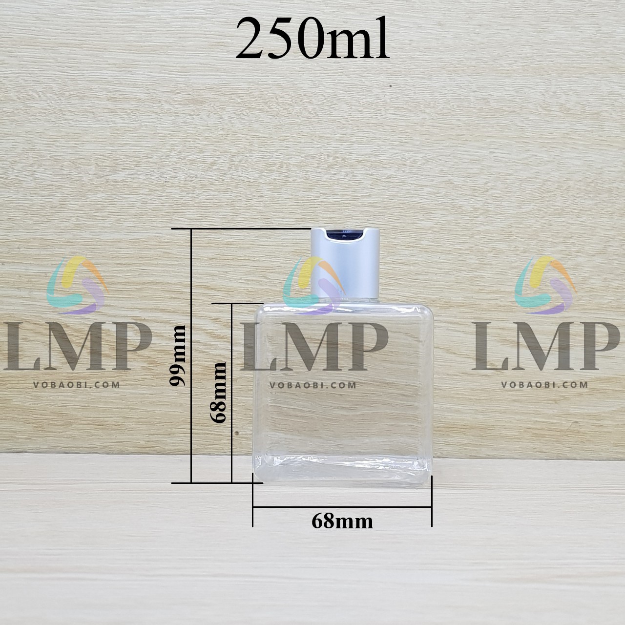 Chai lotion vuông nắp nhấn xi