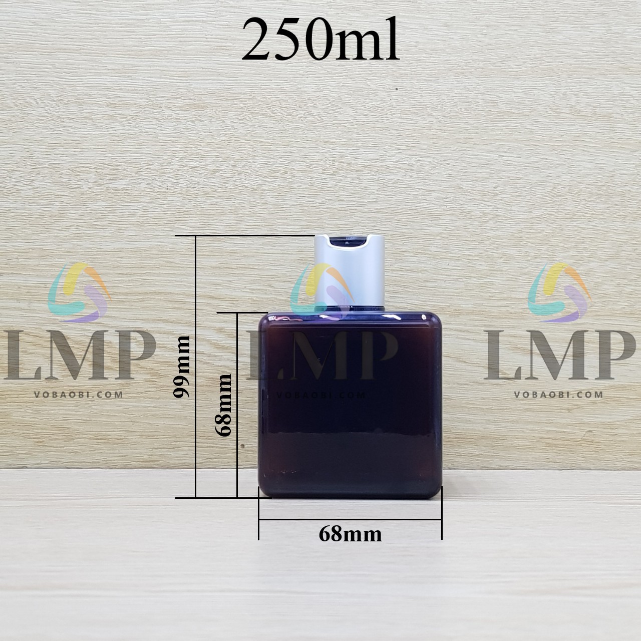 Chai lotion vuông nắp nhấn xi