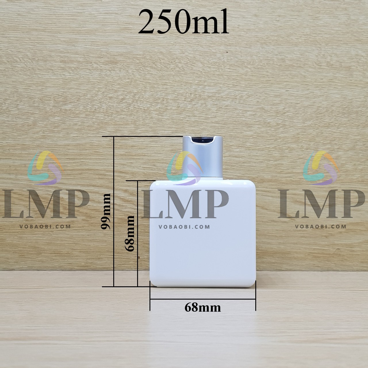 Chai lotion vuông nắp nhấn xi
