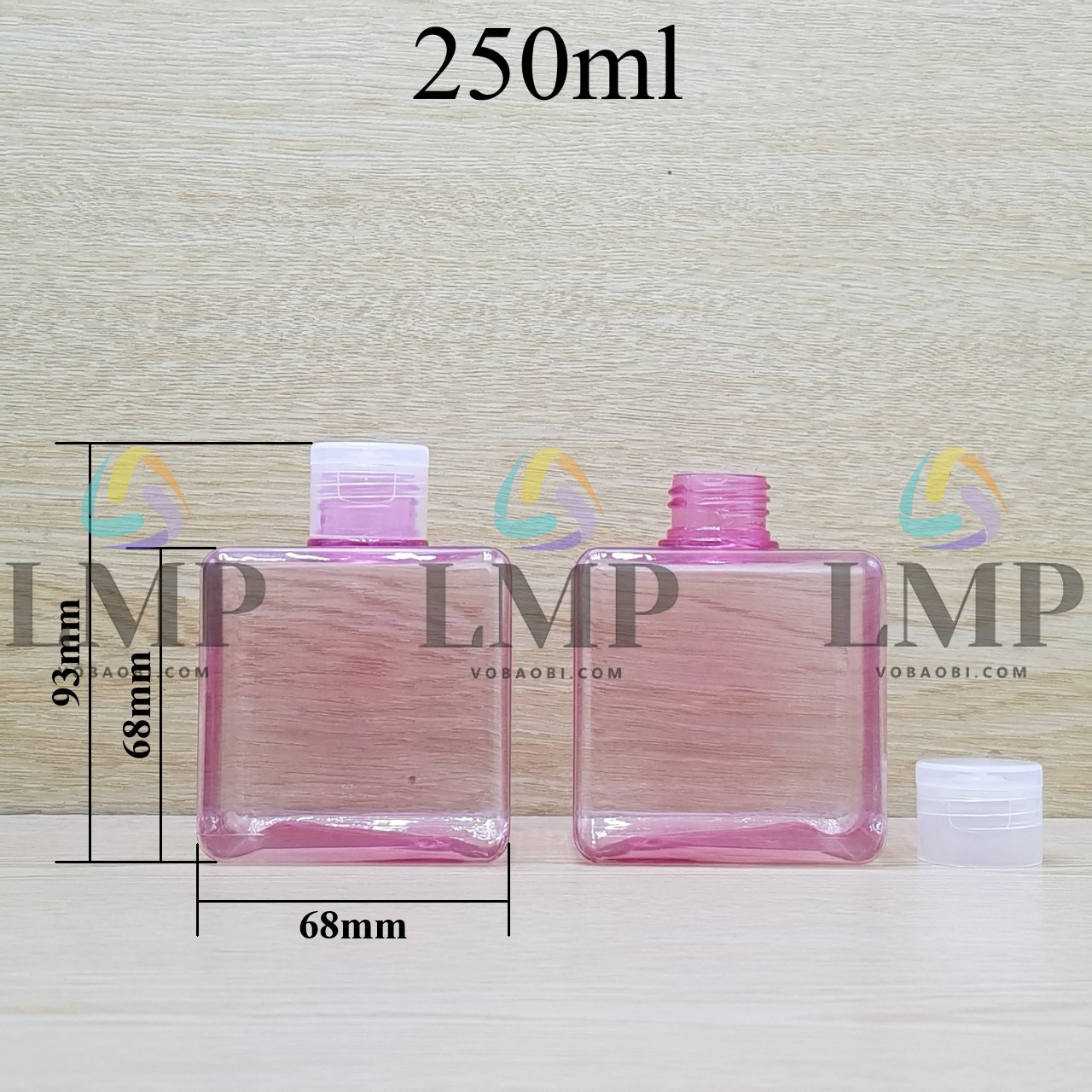 Chai lotion vuông nắp bật trơn