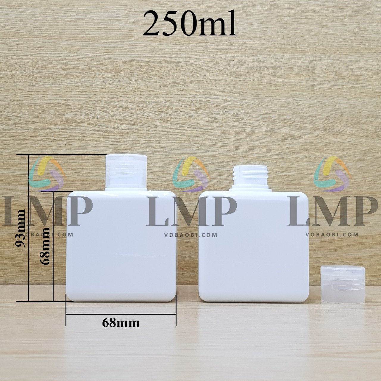 Chai lotion vuông nắp bật trơn