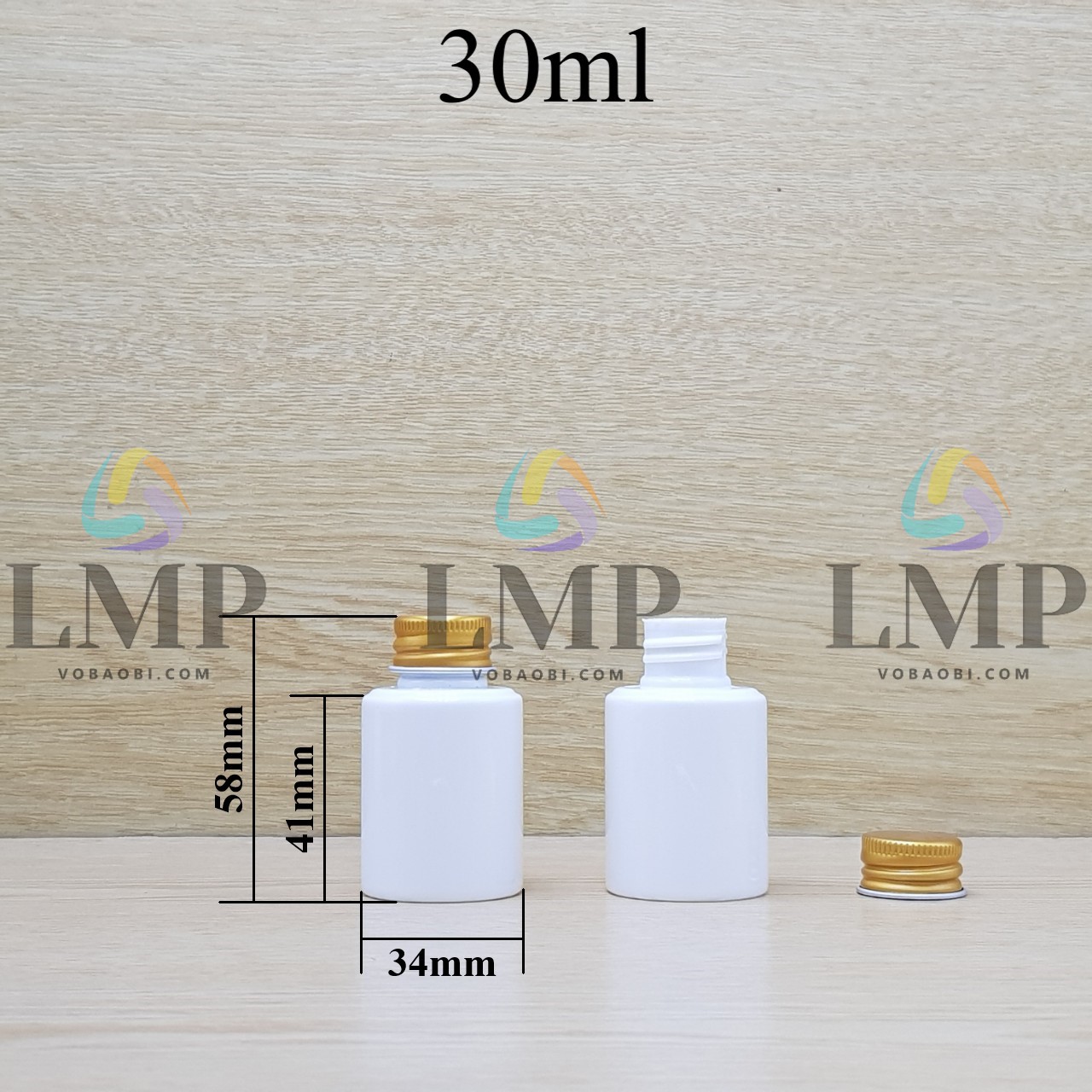 Chai PETG vai ngang nắp nhôm cuốn