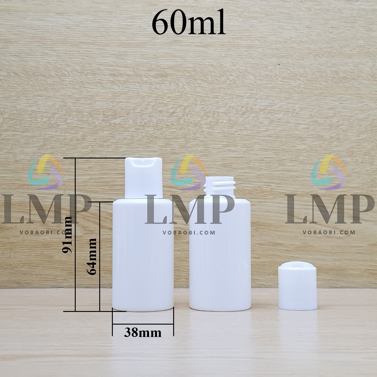 Chai PETG vai ngang nắp nhấn
