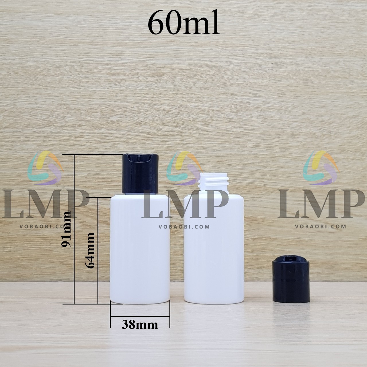 Chai PETG vai ngang nắp nhấn
