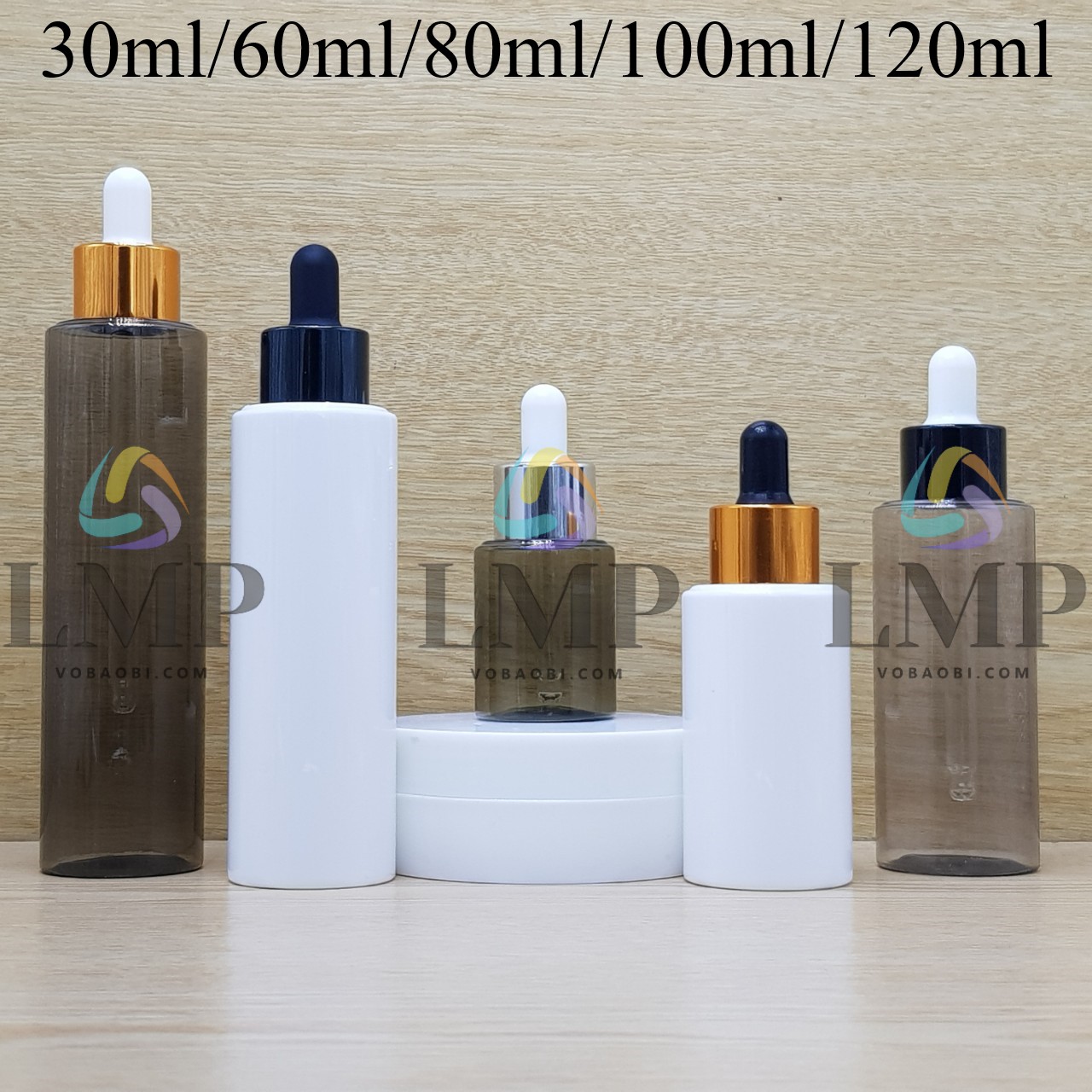 Chai PETG vai ngang nắp bóp khoen nhôm
