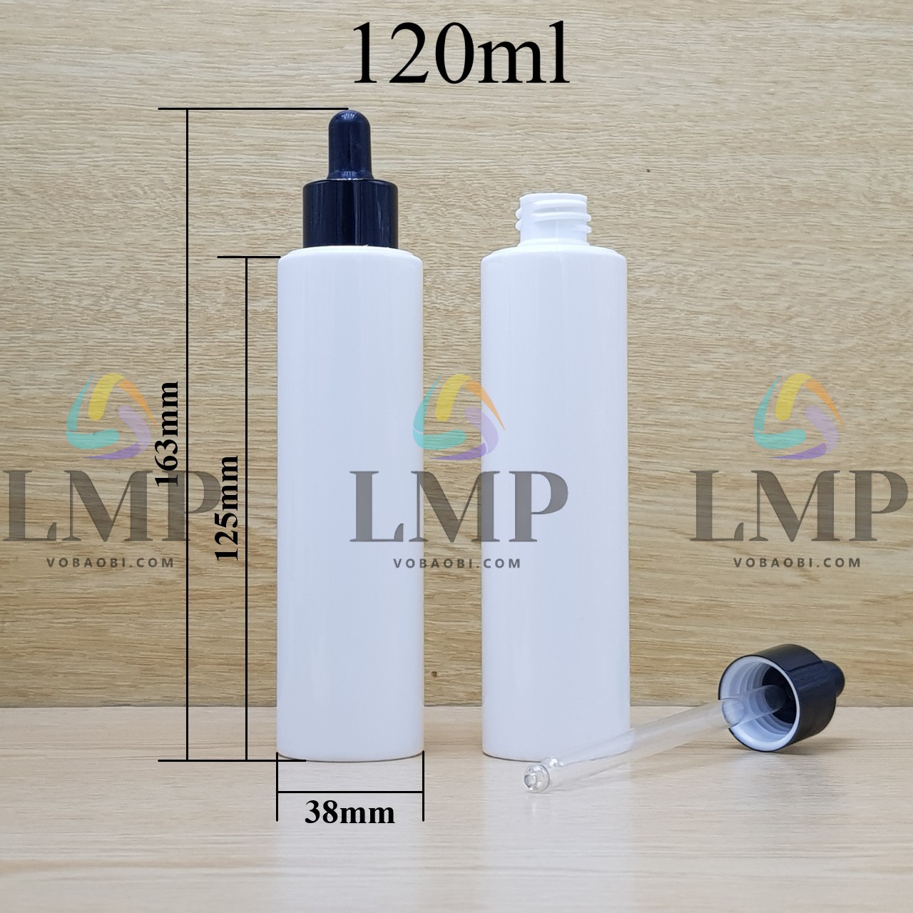 Chai PETG vai ngang nắp bóp khoen nhôm