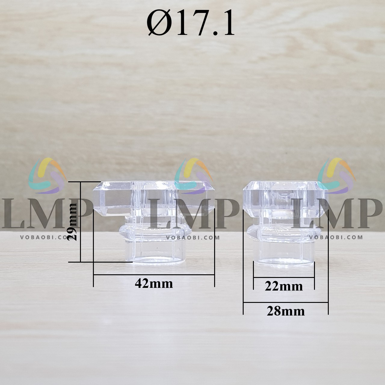 Nắp chụp vuông cao Ø17.1
