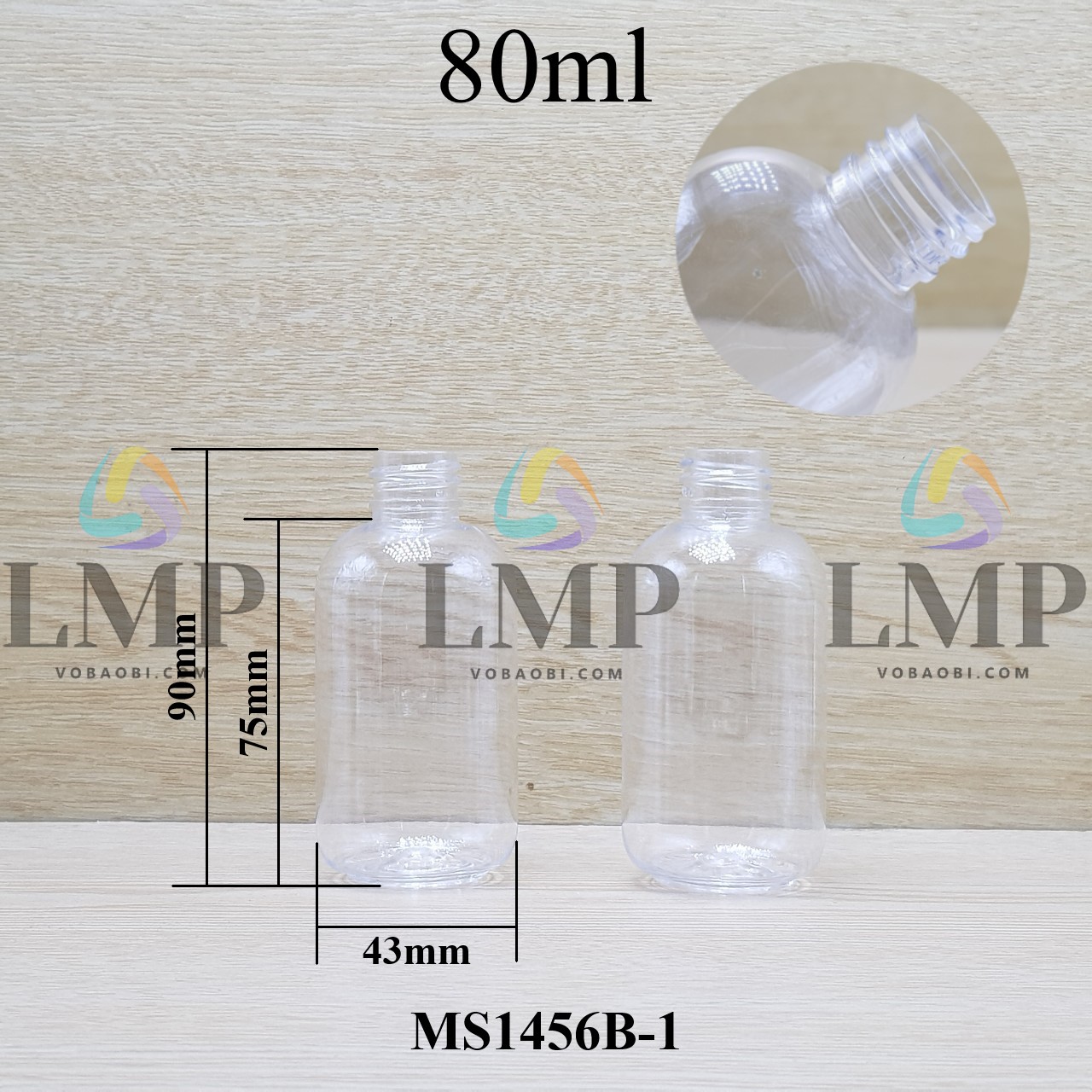 Thân chai vai tròn Ø20 80ml