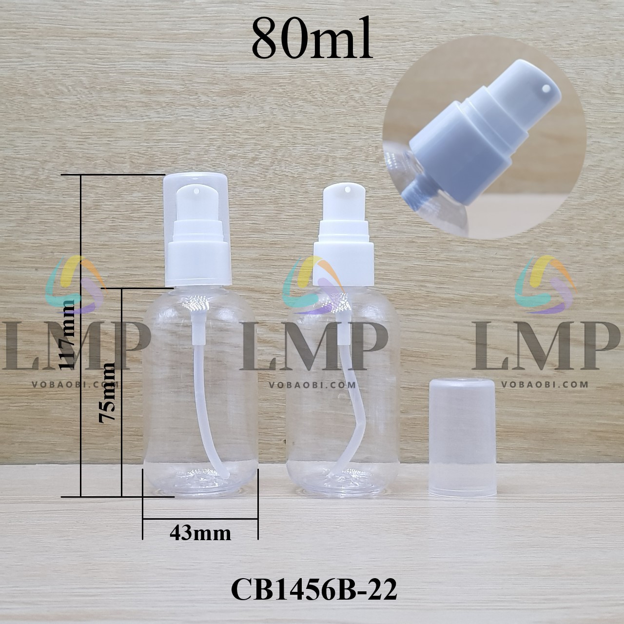 Chai vai tròn đầu xịt giọt 1 viền 80ml