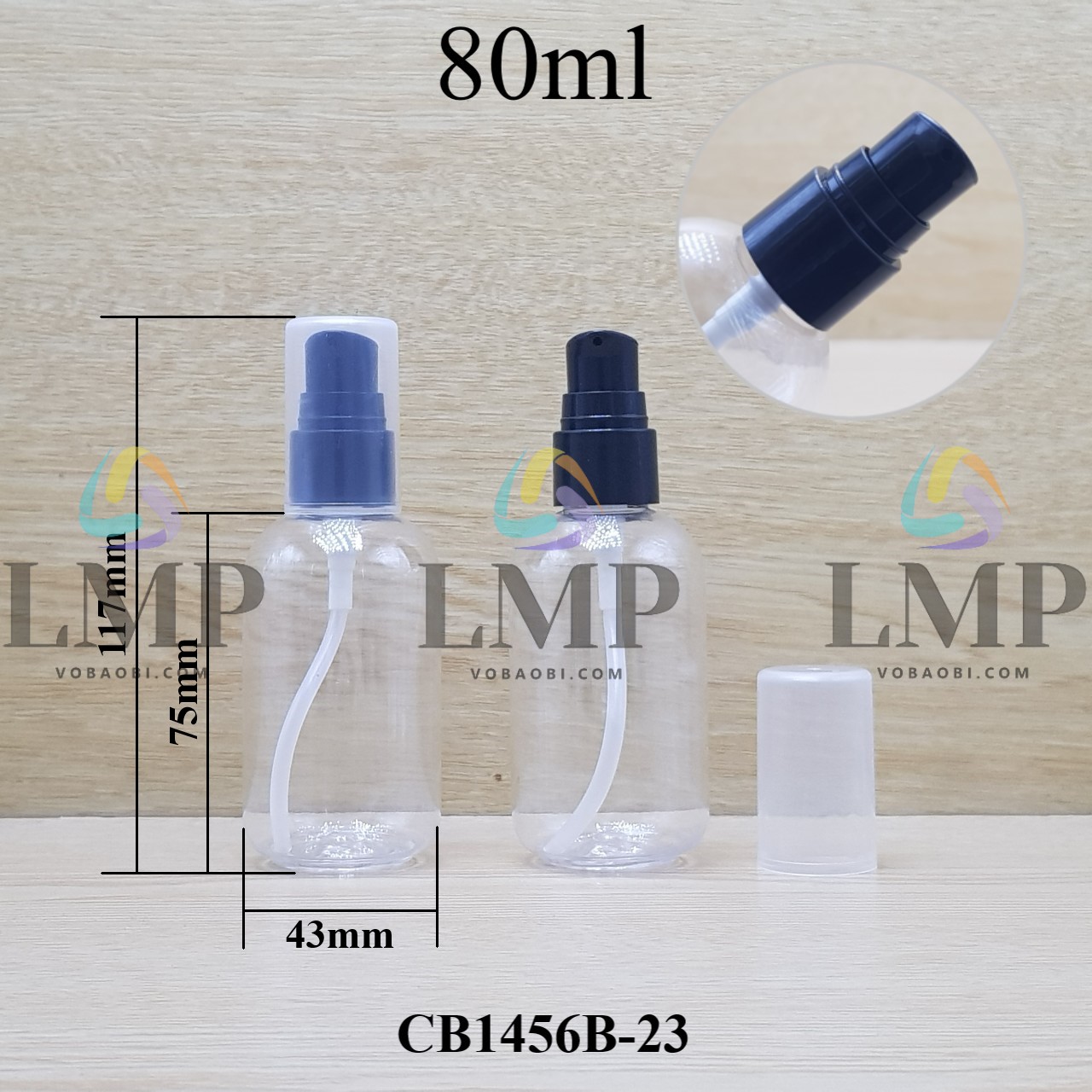 Chai vai tròn đầu xịt giọt 1 viền 80ml