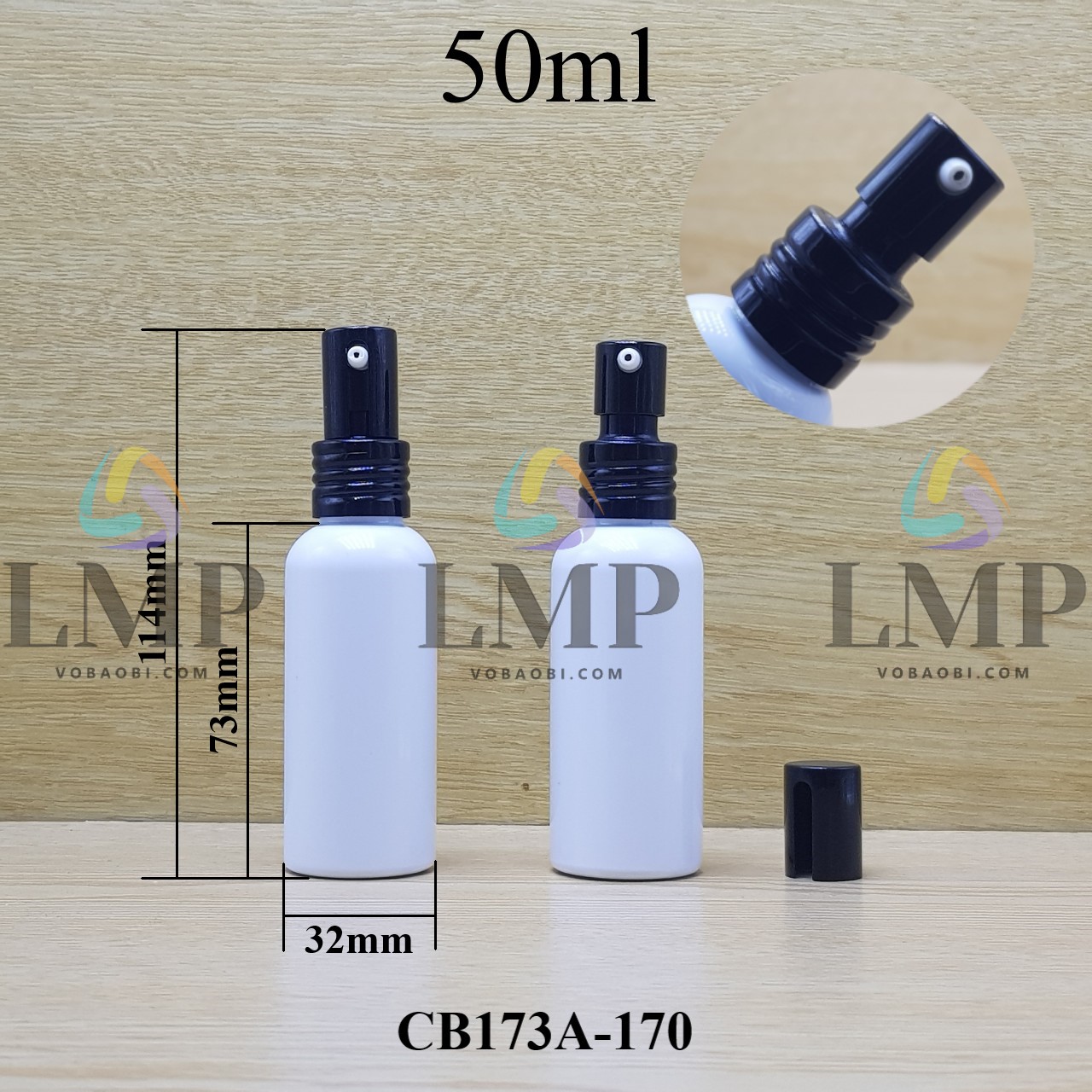 Chai vai tròn đầu nhôm giọt cao 50ml