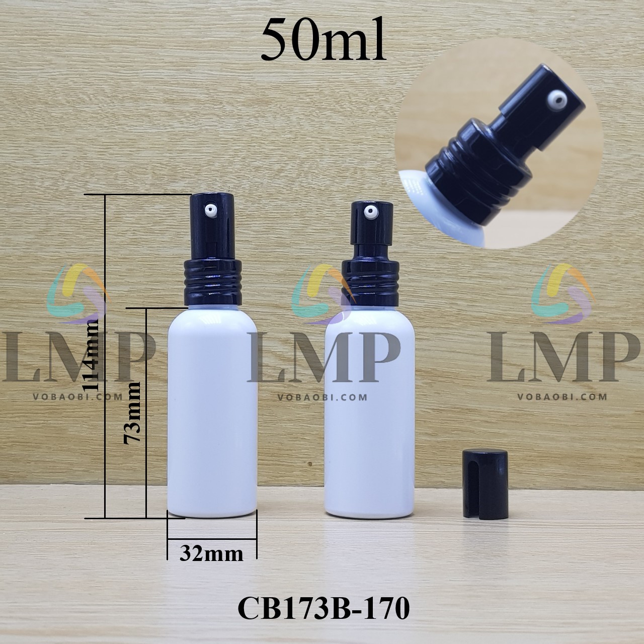 Chai vai tròn đầu nhôm giọt cao 50ml