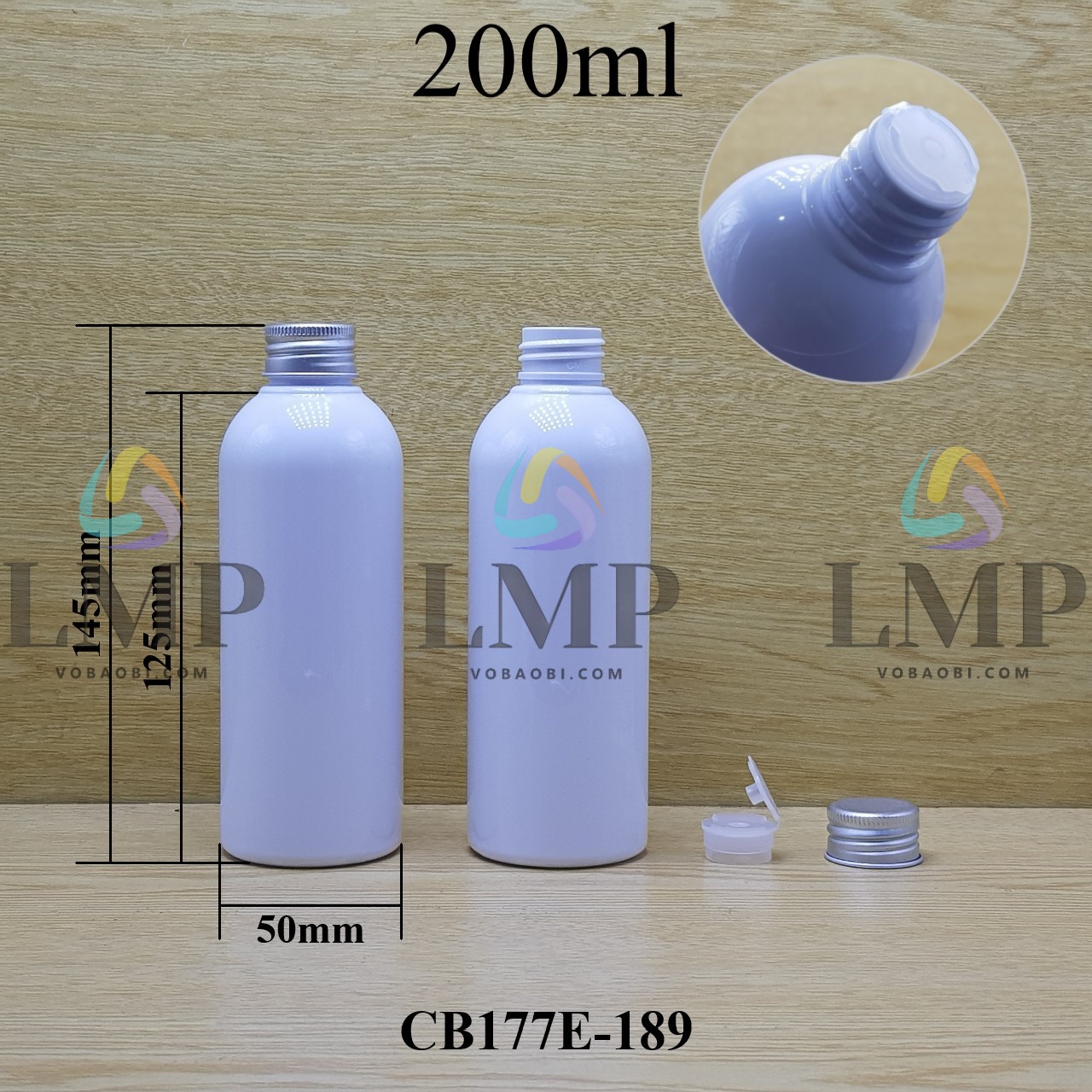 Chai 24g vai tròn nắp nhôm cuốn biên 200ml