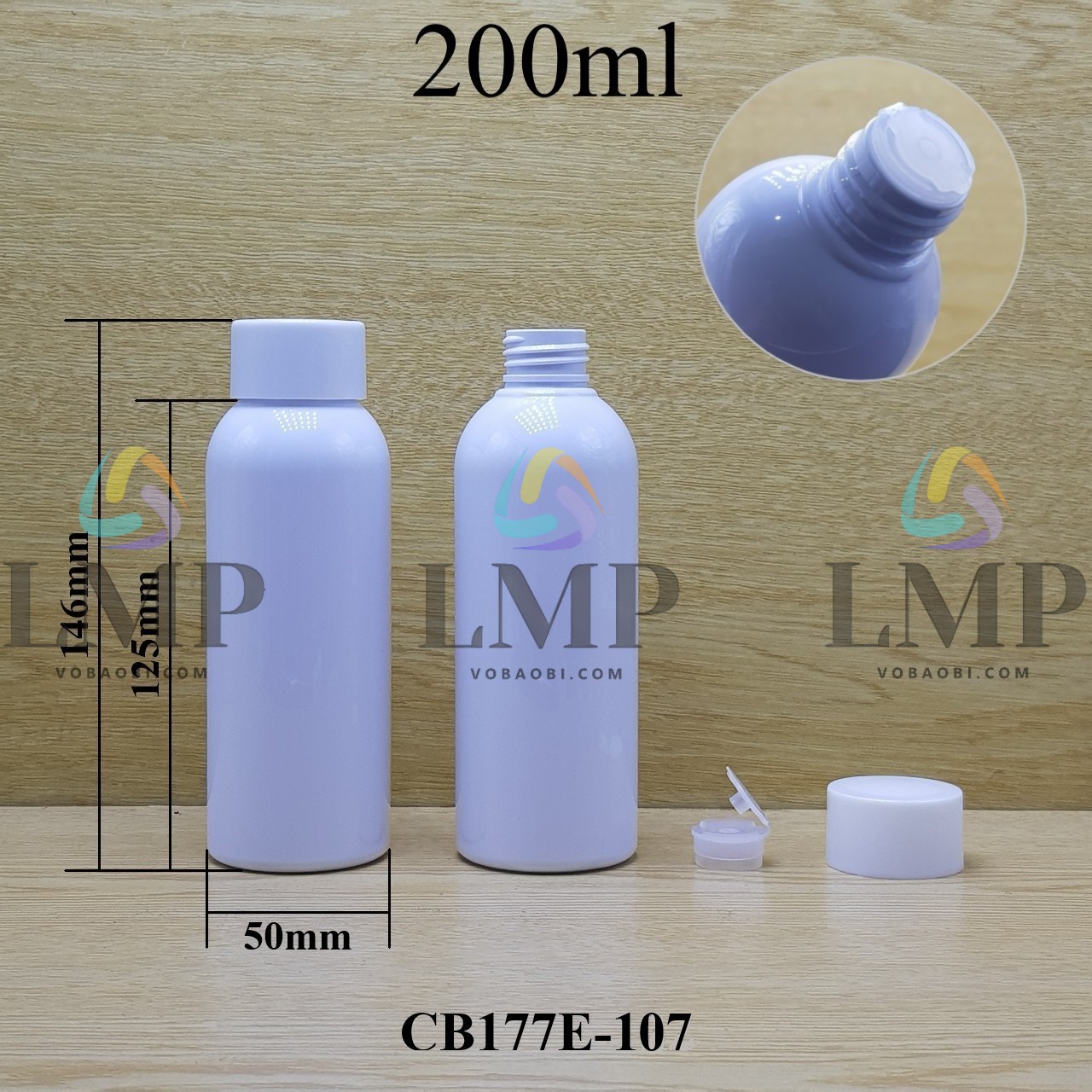 Chai 24g vai tròn nắp vặn tonner 200ml