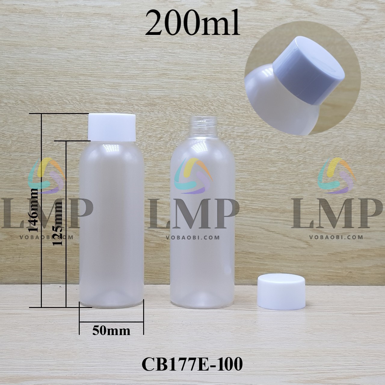 Chai 24g vai tròn nắp vặn tonner 200ml